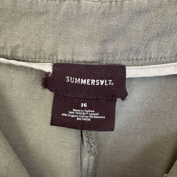 Summersalt Women’s Olive Green The Easy High-Waisted Flare Pant Twill Tencel Fab - Picture 6 of 13